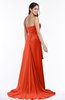 ColsBM Teresa Persimmon Traditional A-line Strapless Lace up Chiffon Brush Train Plus Size Bridesmaid Dresses