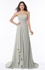 ColsBM Teresa Platinum Traditional A-line Strapless Lace up Chiffon Brush Train Plus Size Bridesmaid Dresses