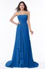 ColsBM Teresa Royal Blue Traditional A-line Strapless Lace up Chiffon Brush Train Plus Size Bridesmaid Dresses