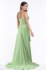 ColsBM Teresa Sage Green Traditional A-line Strapless Lace up Chiffon Brush Train Plus Size Bridesmaid Dresses