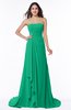 ColsBM Teresa Sea Green Traditional A-line Strapless Lace up Chiffon Brush Train Plus Size Bridesmaid Dresses