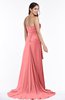 ColsBM Teresa Shell Pink Traditional A-line Strapless Lace up Chiffon Brush Train Plus Size Bridesmaid Dresses