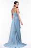 ColsBM Teresa Sky Blue Traditional A-line Strapless Lace up Chiffon Brush Train Plus Size Bridesmaid Dresses