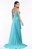 ColsBM Teresa Turquoise Traditional A-line Strapless Lace up Chiffon Brush Train Plus Size Bridesmaid Dresses