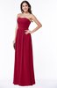ColsBM Summer Dark Red Simple Strapless Sleeveless Zipper Floor Length Ruching Plus Size Bridesmaid Dresses