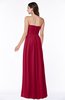 ColsBM Summer Dark Red Simple Strapless Sleeveless Zipper Floor Length Ruching Plus Size Bridesmaid Dresses