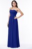 ColsBM Summer Electric Blue Simple Strapless Sleeveless Zipper Floor Length Ruching Plus Size Bridesmaid Dresses