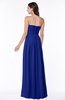 ColsBM Summer Electric Blue Simple Strapless Sleeveless Zipper Floor Length Ruching Plus Size Bridesmaid Dresses
