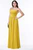 ColsBM Summer Lemon Curry Simple Strapless Sleeveless Zipper Floor Length Ruching Plus Size Bridesmaid Dresses