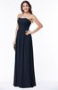ColsBM Summer Navy Blue Simple Strapless Sleeveless Zipper Floor Length Ruching Plus Size Bridesmaid Dresses