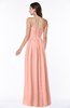 ColsBM Summer Peach Simple Strapless Sleeveless Zipper Floor Length Ruching Plus Size Bridesmaid Dresses