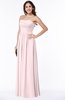ColsBM Summer Petal Pink Simple Strapless Sleeveless Zipper Floor Length Ruching Plus Size Bridesmaid Dresses