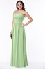 ColsBM Summer Sage Green Simple Strapless Sleeveless Zipper Floor Length Ruching Plus Size Bridesmaid Dresses