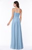 ColsBM Summer Sky Blue Simple Strapless Sleeveless Zipper Floor Length Ruching Plus Size Bridesmaid Dresses