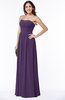 ColsBM Summer Violet Simple Strapless Sleeveless Zipper Floor Length Ruching Plus Size Bridesmaid Dresses