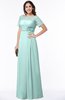 ColsBM Amanda Blue Glass Traditional Short Sleeve Zip up Chiffon Floor Length Flower Bridesmaid Dresses