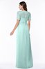 ColsBM Amanda Blue Glass Traditional Short Sleeve Zip up Chiffon Floor Length Flower Bridesmaid Dresses