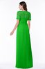 ColsBM Amanda Classic Green Traditional Short Sleeve Zip up Chiffon Floor Length Flower Bridesmaid Dresses