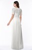 ColsBM Amanda Cloud White Traditional Short Sleeve Zip up Chiffon Floor Length Flower Bridesmaid Dresses