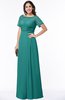 ColsBM Amanda Emerald Green Traditional Short Sleeve Zip up Chiffon Floor Length Flower Bridesmaid Dresses