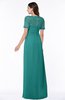 ColsBM Amanda Emerald Green Traditional Short Sleeve Zip up Chiffon Floor Length Flower Bridesmaid Dresses
