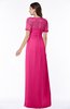 ColsBM Amanda Fandango Pink Traditional Short Sleeve Zip up Chiffon Floor Length Flower Bridesmaid Dresses