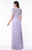 ColsBM Amanda Light Purple Traditional Short Sleeve Zip up Chiffon Floor Length Flower Bridesmaid Dresses