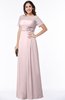 ColsBM Amanda Petal Pink Traditional Short Sleeve Zip up Chiffon Floor Length Flower Bridesmaid Dresses