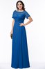 ColsBM Amanda Royal Blue Traditional Short Sleeve Zip up Chiffon Floor Length Flower Bridesmaid Dresses