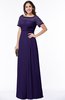 ColsBM Amanda Royal Purple Traditional Short Sleeve Zip up Chiffon Floor Length Flower Bridesmaid Dresses