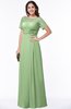 ColsBM Amanda Sage Green Traditional Short Sleeve Zip up Chiffon Floor Length Flower Bridesmaid Dresses