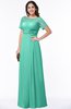 ColsBM Amanda Seafoam Green Traditional Short Sleeve Zip up Chiffon Floor Length Flower Bridesmaid Dresses
