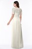 ColsBM Amanda Whisper White Traditional Short Sleeve Zip up Chiffon Floor Length Flower Bridesmaid Dresses