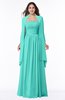 ColsBM Elyse Blue Turquoise Traditional A-line Sleeveless Zip up Chiffon Floor Length Mother of the Bride Dresses