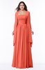 ColsBM Elyse Living Coral Traditional A-line Sleeveless Zip up Chiffon Floor Length Mother of the Bride Dresses