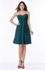 ColsBM Hattie Blue Green Romantic Strapless Sleeveless Chiffon Knee Length Plus Size Bridesmaid Dresses