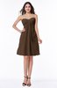 ColsBM Hattie Chocolate Brown Romantic Strapless Sleeveless Chiffon Knee Length Plus Size Bridesmaid Dresses