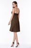 ColsBM Hattie Chocolate Brown Romantic Strapless Sleeveless Chiffon Knee Length Plus Size Bridesmaid Dresses