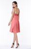 ColsBM Hattie Coral Romantic Strapless Sleeveless Chiffon Knee Length Plus Size Bridesmaid Dresses