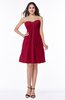 ColsBM Hattie Dark Red Romantic Strapless Sleeveless Chiffon Knee Length Plus Size Bridesmaid Dresses