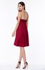 ColsBM Hattie Dark Red Romantic Strapless Sleeveless Chiffon Knee Length Plus Size Bridesmaid Dresses