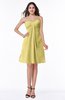 ColsBM Hattie Misted Yellow Romantic Strapless Sleeveless Chiffon Knee Length Plus Size Bridesmaid Dresses