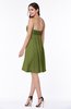 ColsBM Hattie Olive Green Romantic Strapless Sleeveless Chiffon Knee Length Plus Size Bridesmaid Dresses