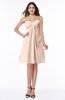 ColsBM Hattie Peach Puree Romantic Strapless Sleeveless Chiffon Knee Length Plus Size Bridesmaid Dresses