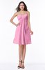 ColsBM Hattie Pink Romantic Strapless Sleeveless Chiffon Knee Length Plus Size Bridesmaid Dresses