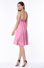 ColsBM Hattie Pink Romantic Strapless Sleeveless Chiffon Knee Length Plus Size Bridesmaid Dresses