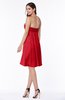 ColsBM Hattie Red Romantic Strapless Sleeveless Chiffon Knee Length Plus Size Bridesmaid Dresses