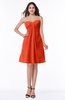 ColsBM Hattie Tangerine Tango Romantic Strapless Sleeveless Chiffon Knee Length Plus Size Bridesmaid Dresses