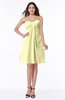 ColsBM Hattie Wax Yellow Romantic Strapless Sleeveless Chiffon Knee Length Plus Size Bridesmaid Dresses