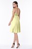 ColsBM Hattie Wax Yellow Romantic Strapless Sleeveless Chiffon Knee Length Plus Size Bridesmaid Dresses